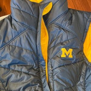 Yellow and Blue Michigan Vest w T shirt & wolverine's Hoodie